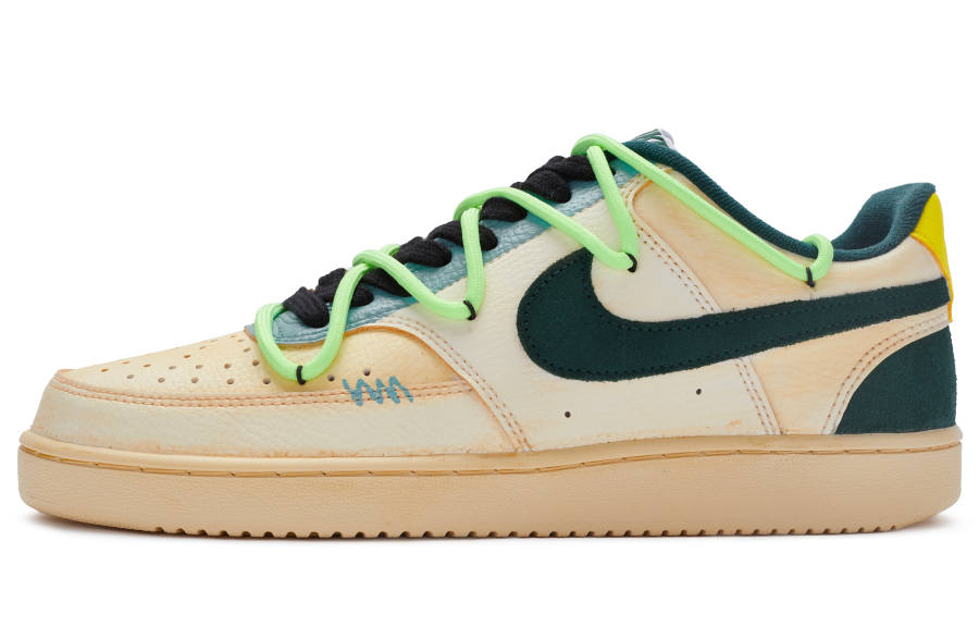 Nike Nike Court Vision 1 LO NCPS Skateboard Shoes Unisex Yellow White Green