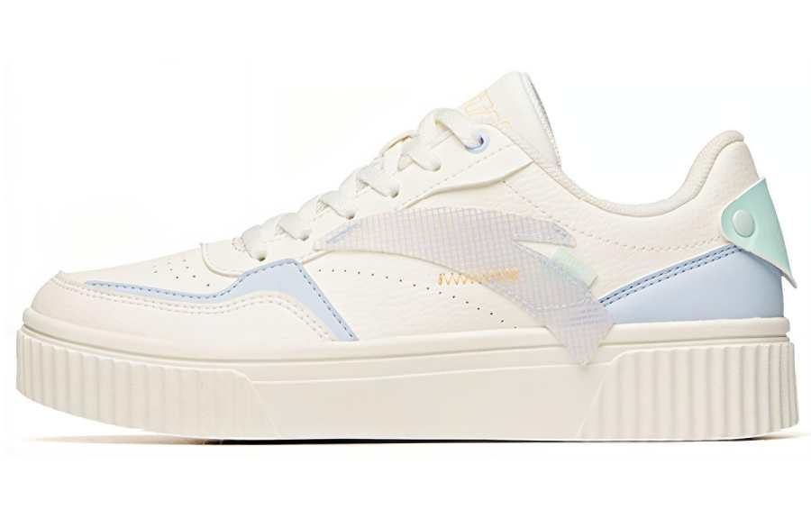 Anta Life Collection Slip Resistant Abrasion Resistant Low top Skateboard Shoes Women's White Blue