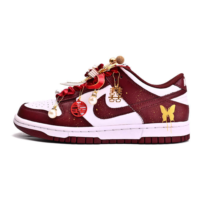Nike Nike Dunk Slip Resistant Low top Skateboard Shoes Unisex Red