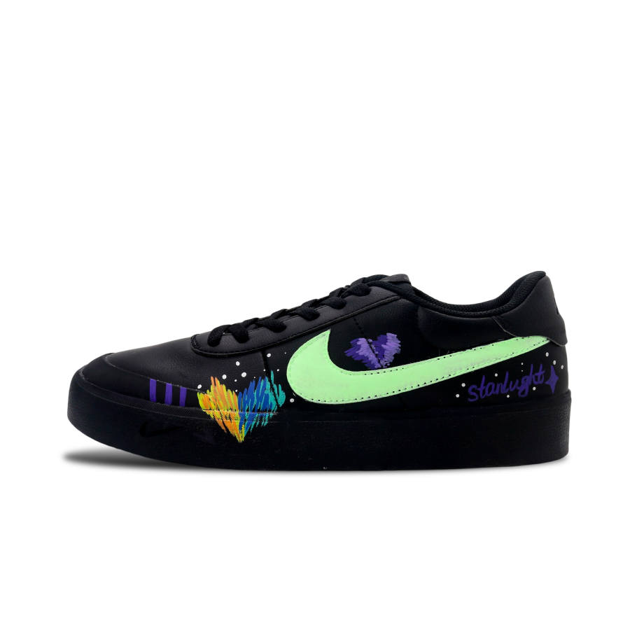 Nike Nike Court Shot Iridescent Night Slippers Abrasion Resistant Low top Skateboard Shoes Men's Black Green Purple