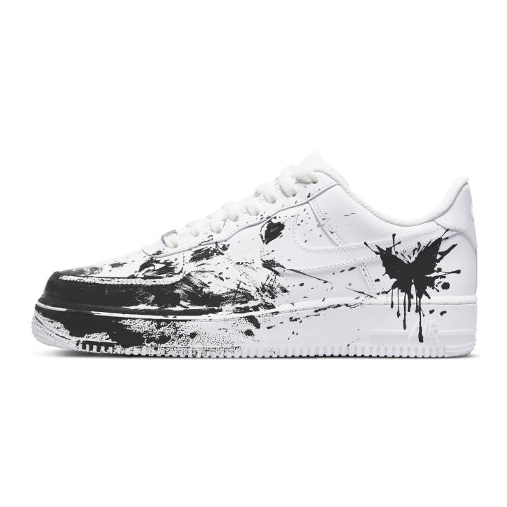 Nike Nike Air Force 1 Slip Resistant Abrasion Resistant Low top Skateboard Shoes Unisex Black White