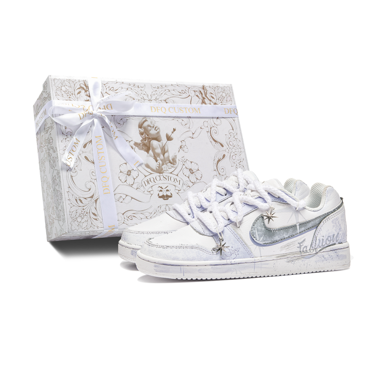 Nike Nike EBERNON Box, Hoshino Abrasion Resistant Low top Skateboard Shoes Unisex Purple White
