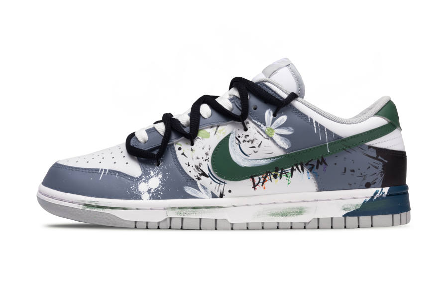 Nike Nike Dunk Dark Night Daisy Wear resistant And Lightweight Low top Skateboard Shoes Unisex