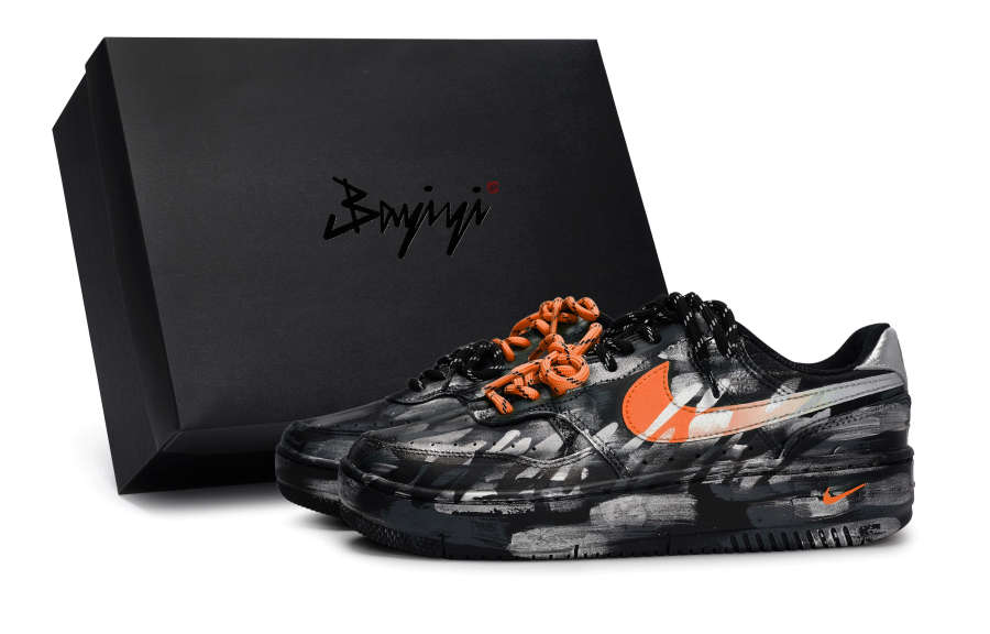 Nike Nike Gamma Force Abrasion Resistant Abrasion Resistant Low top Skateboard Shoes Women's Black Silver Orange