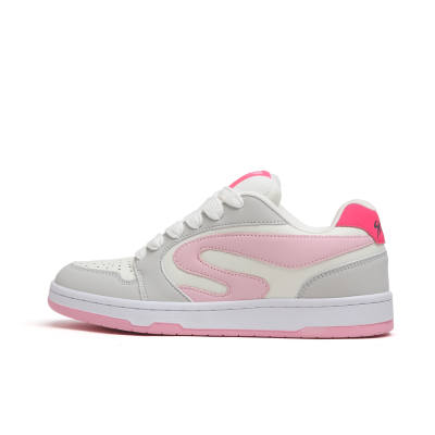SINPERCO Slip Resistant, Abrasion Resistant, Lightweight Low top Skateboard Shoes Women's Mismatched Pink
