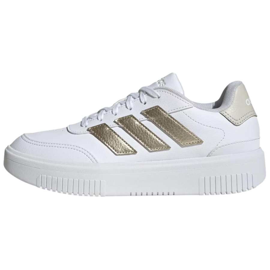 Adidas Adidas COURTBLOCK Slip Resistant, Abrasion Resistant, Breathable Low top Skateboard Shoes Women's White Gold
