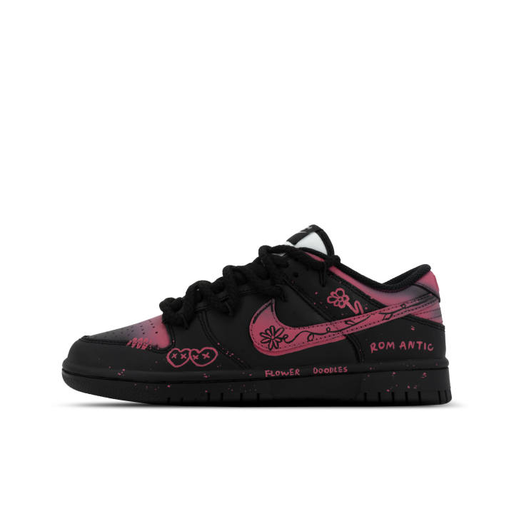 Nike Nike Dunk Gorilla Mischievous XJDD Romantic Flower Language Low top Skateboard Shoes Unisex Black Pink