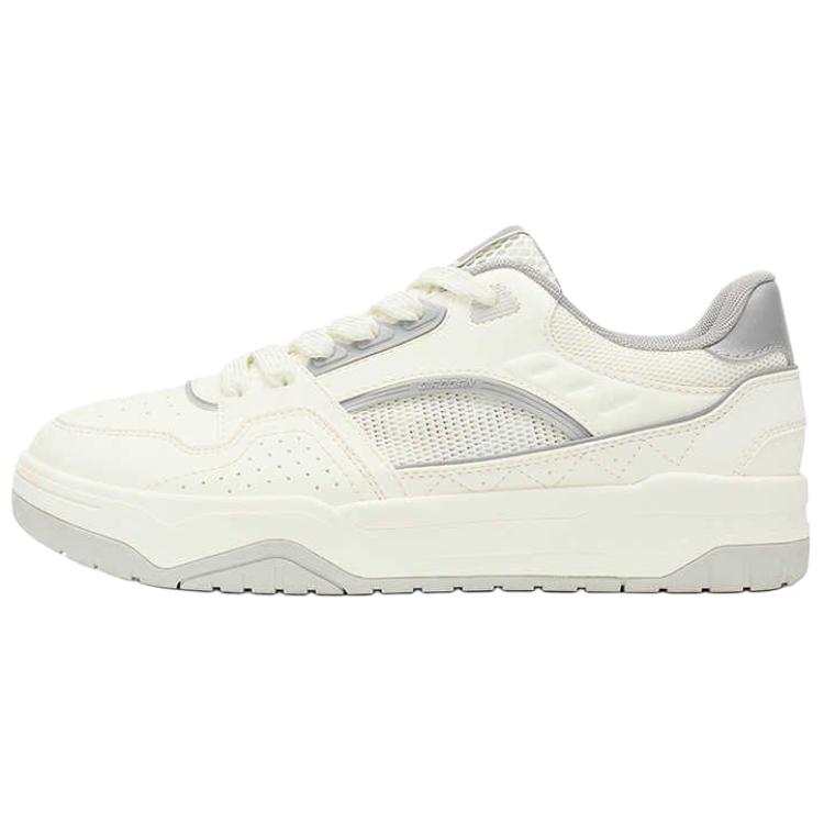 QIAODAN Quality Drying Non Slip And Waterproof Abrasion Resistant Low top Skateboard Shoes Men's Ivory White Snow Gray