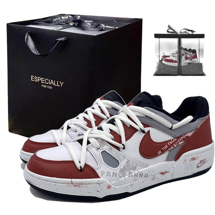 Nike Nike Full Force Low Light Panorama Skateboard Shoes Men's Red White