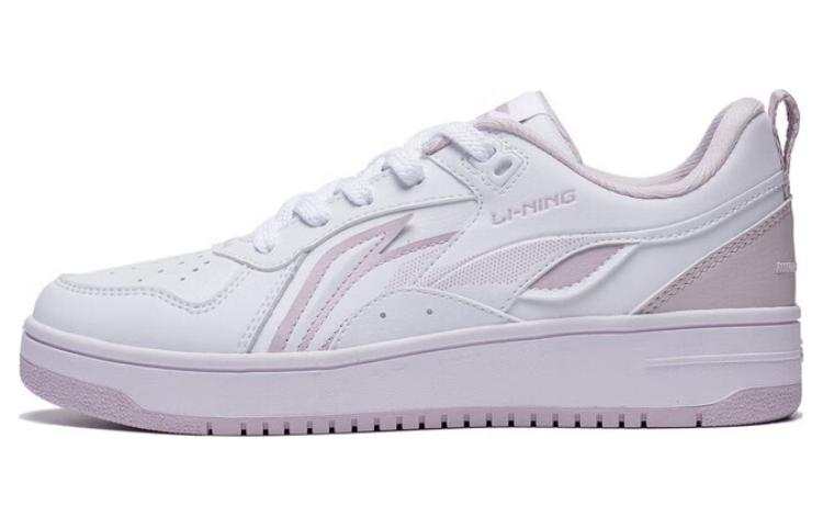 Li-Ning Li Ning Shiyi Slip Resistant Lightweight Abrasion Resistant Low top Skateboard Shoes Women's White Purple