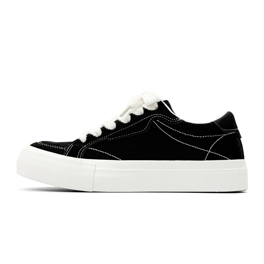 HUANQIU Abrasion Resistant Lightweight Height Increasing Low top Skateboard Shoes Men's Black