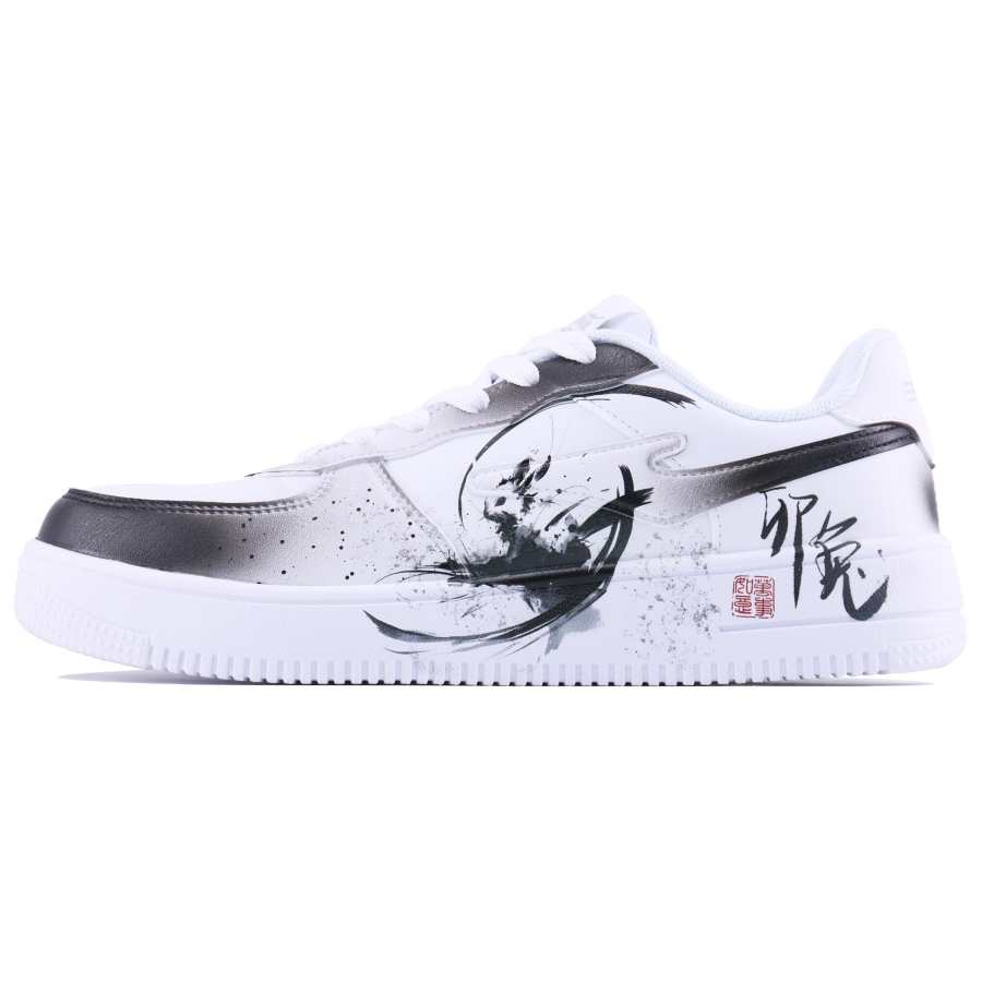 Erke Abrasion Resistant Breathable Low top Skateboard Shoes Unisex White Brown Black