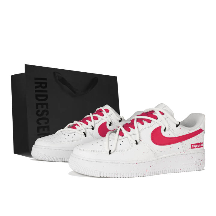 Nike Nike Air Force 1 Low top Skateboard Shoes Women's White Red