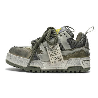 X·LUN Cushioning Abrasion Resistant Height Increasing Low top Skateboard Shoes Unisex Green