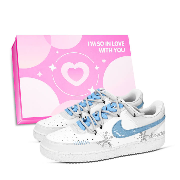 Nike Nike Court Vision 1 Dream Snowflake, Pink Box Abrasion Resistant Abrasion Resistant Low top Skateboard Shoes Unisex