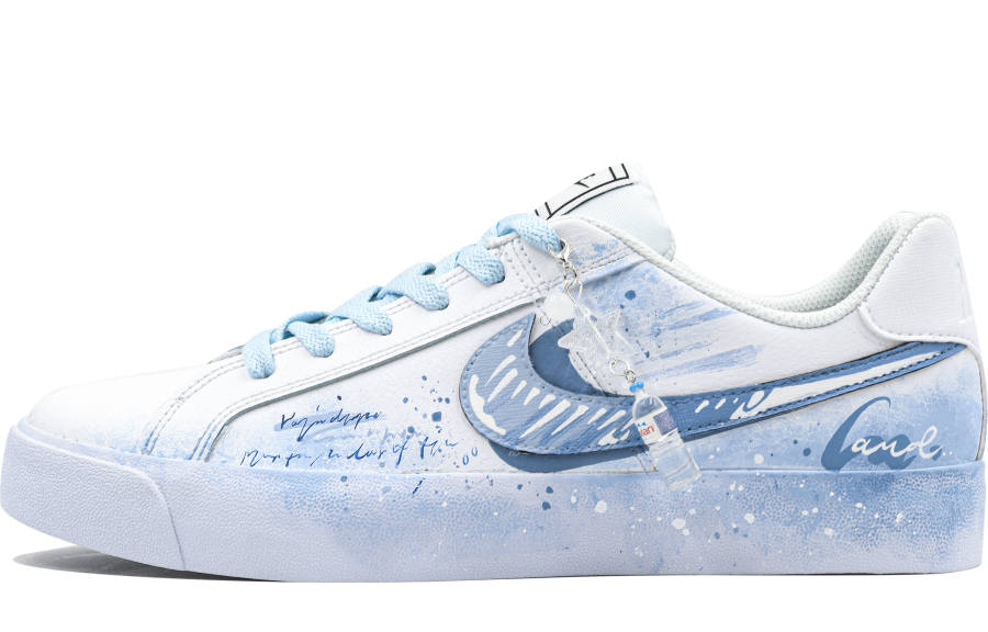 Nike Nike Court Royale Box Action, Rain After The Storm, Distressed, Hand Drawn Leather Slip Resistant Low top