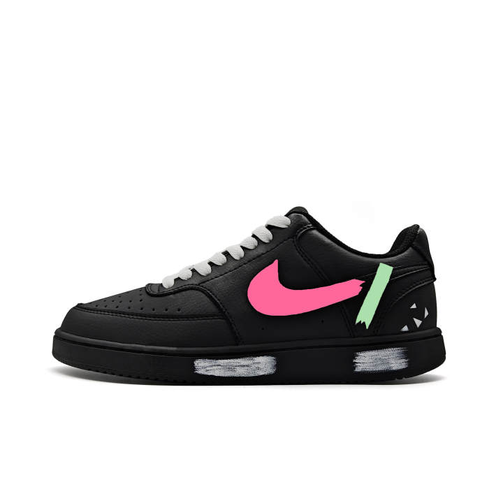 Nike Nike Court Vision Low Rayquaza Abrasion Resistant Low top Skateboard Shoes Unisex Black