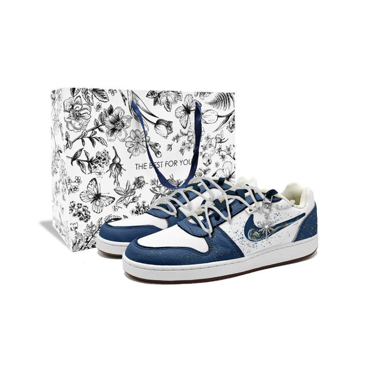 Nike Nike EBERNON Van Gogh Starry Sky Synthetic Leather Thermal Slip Resistant Cushioning Abrasion Resistant Low top