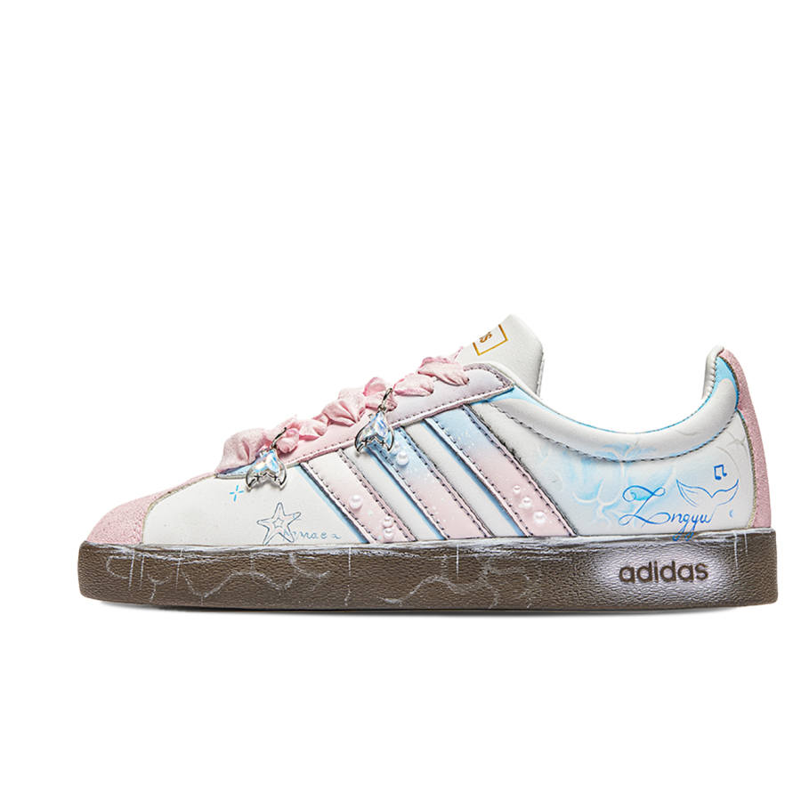Adidas Neo VL Court 2.0 Enlightenment, Mermaid Princess Slip Resistant Slip Resistant Low top Skateboard Shoes Unisex
