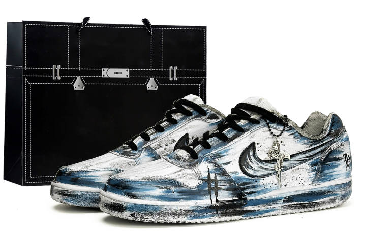 Nike Nike EBERNON Gothic, Deep Blue Dark Shadow, Thorn Rose Abrasion Resistant Abrasion Resistant Low top Skateboard Shoes