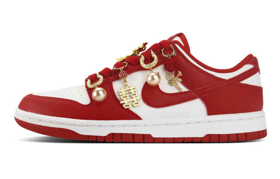 Nike Nike Dunk Wear resistant And Lightweight Low top Skateboard Shoes Unisex Red