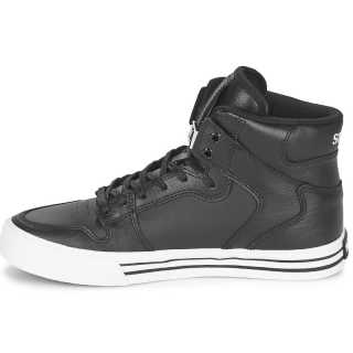 SUPRA Slip Resistant Abrasion Resistant Mid top Skateboard Shoes Unisex Black White