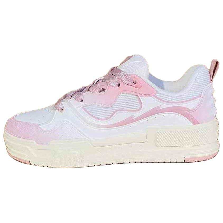 Anta Cushioning, Wear Resistant Low top Skateboard Shoes Women's White Pink