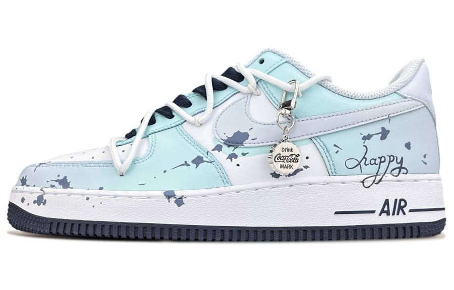 Nike Nike Air Force 1 Summer Soda Slip Resistant Abrasion Resistant Low top Skateboard Shoes Men's Azure Blue Purple