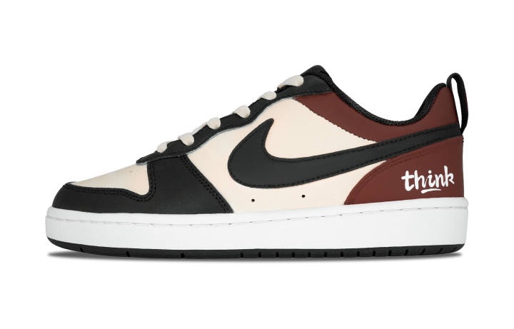 Nike Nike Court Borough 2 Red Tide Avant Garde Slip Resistant Lightweight Low top Skateboard Shoes GS Ecru Red Black