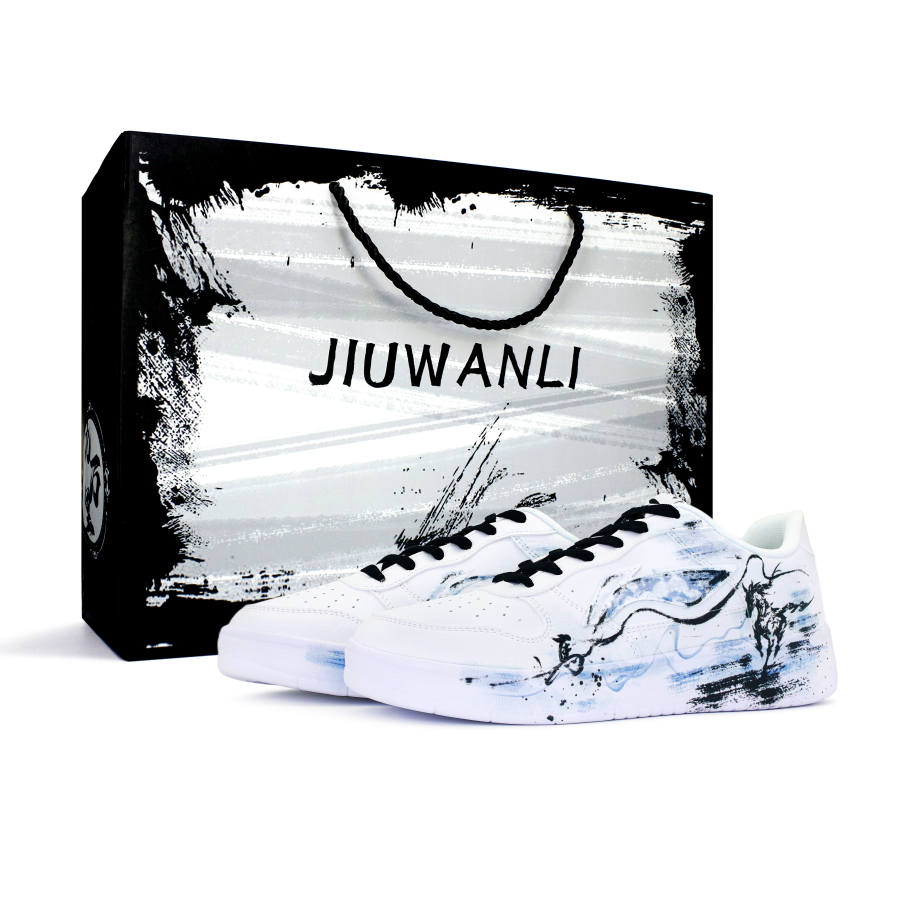 Li-Ning Li Ning Floating Boat Slip Resistant Abrasion Resistant Low top Skateboard Shoes Men's Blue White