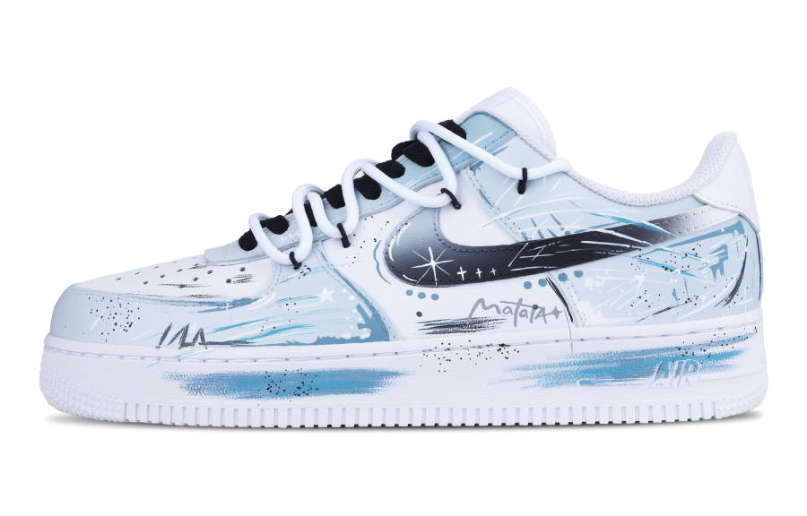 Nike Nike Air Force 1 Low Abrasion Resistant Low top Skateboard Shoes Unisex White Blue