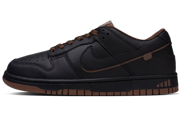 Nike Nike Dunk Black Maca Abrasion Resistant Abrasion Resistant Low top Skateboard Shoes Unisex Black Brown