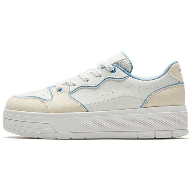 Anta Breathable Lightweight Height Increasing Low top Skateboard Shoes Women's White Blue Beige