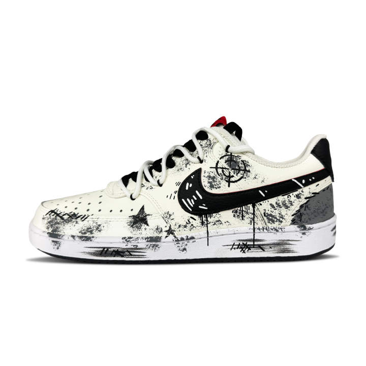 Nike Nike Court Vision 1 Ink Stain Star Coverage Low top Skateboard Shoes Men's Black