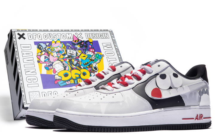 Nike Nike Air Force 1 Low 7 Low top Skateboard Shoes Men's Black White Gray Red
