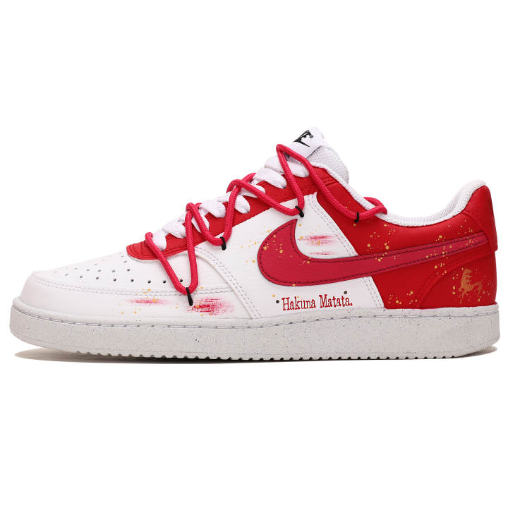 Nike Nike Court Vision 1 Abrasion Resistant Low top Skateboard Shoes Men's Red White