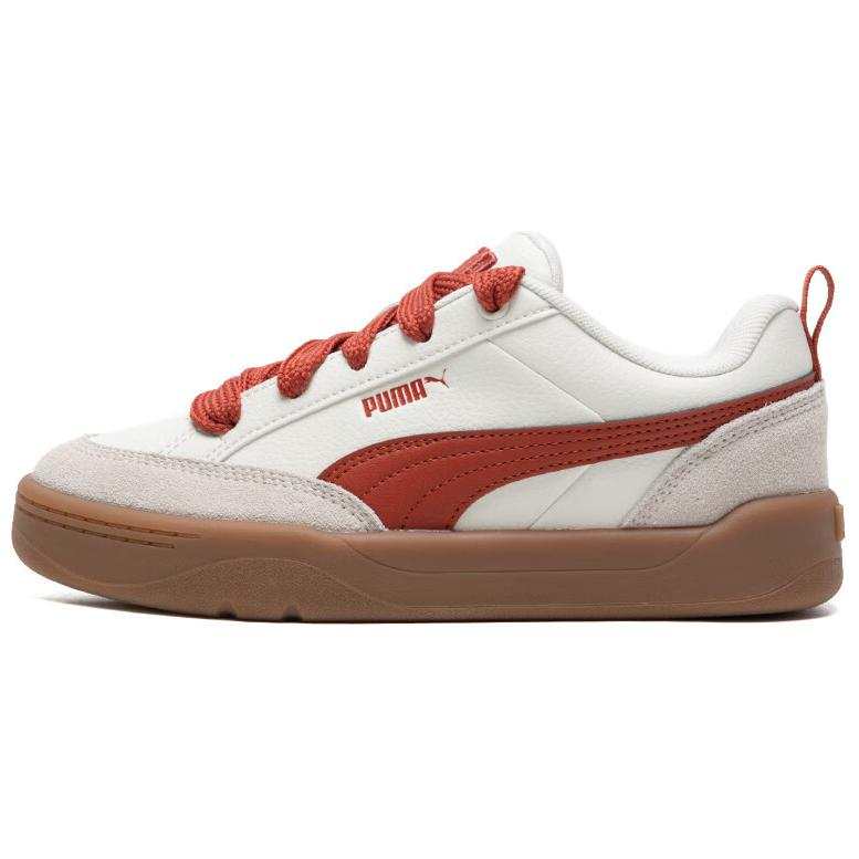 PUMA Park Lifestyle Breathable Low top Skateboard Shoes Unisex White Red