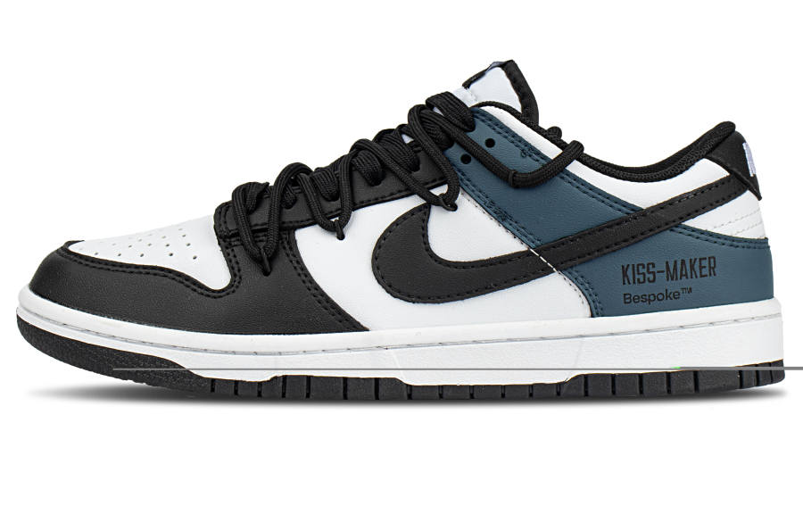 Nike Nike Leather Color Block Low top Skateboard Shoes Unisex Black Blue