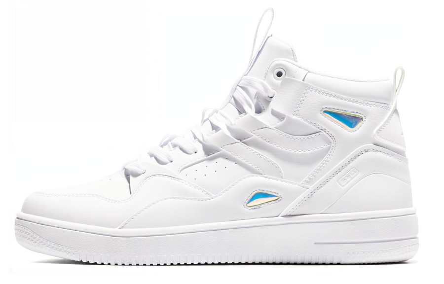 XTEP Comfortable Abrasion Resistant Breathable High top Skateboard Shoes Men's White
