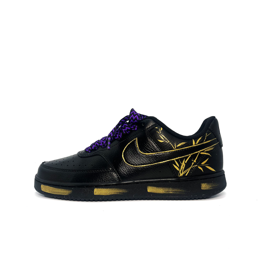 Nike Nike Court Vision Golden Bamboo Abrasion Resistant Low top Skateboard Shoes Unisex Black Gold