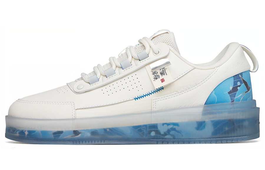 Anta Slip Resistant, Abrasion Resistant, Lightweight Low top Skateboard Shoes Men's White Blue