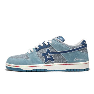 RIPSTAR SKBD Low Maxes Vintage Jeans Breathable Low top Skateboard Shoes Unisex Blue Gray