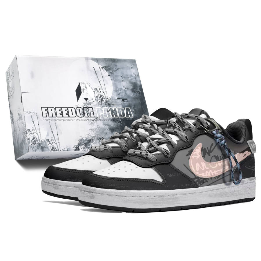Nike Nike Court Borough Low 2 Slip Resistant Abrasion Resistant Low top Skateboard Shoes GS Black Pink