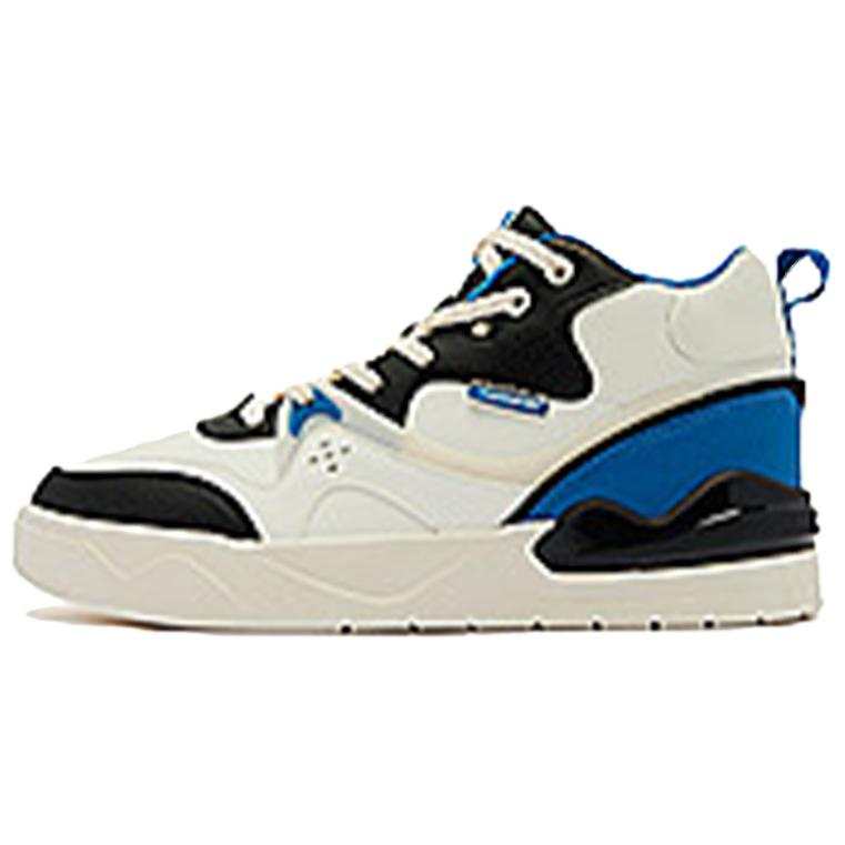 QIAODAN Abrasion Resistant Low top Skateboard Shoes Men's White Blue Black