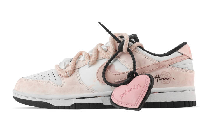 Nike Nike Dunk Pink Peach Track Abrasion Resistant Slip Resistant Low top Skateboard Shoes Unisex