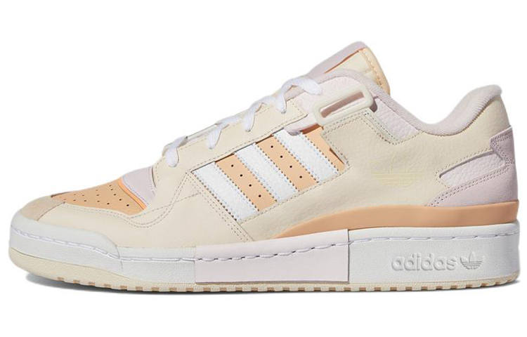 Adidas Originals FORUM Exhibit Leather Low top Abrasion Resistant Skateboard Shoes Unisex Beige Pink