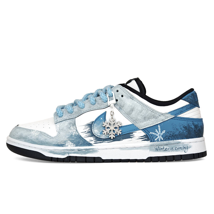 Nike Nike Dunk Cushioning, Wear Resistant Low top Skateboard Shoes Unisex Blue White Gray