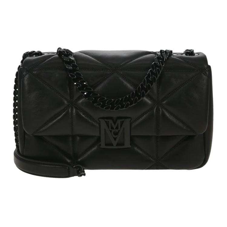 MCM Lambskin Shoulder Bag, Crossbody Bag Small Women's Black
