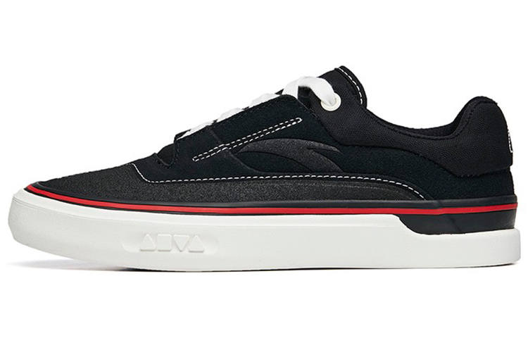 Anta Ao Li Abrasion Resistant Low top Skateboard Shoes Women's Black White