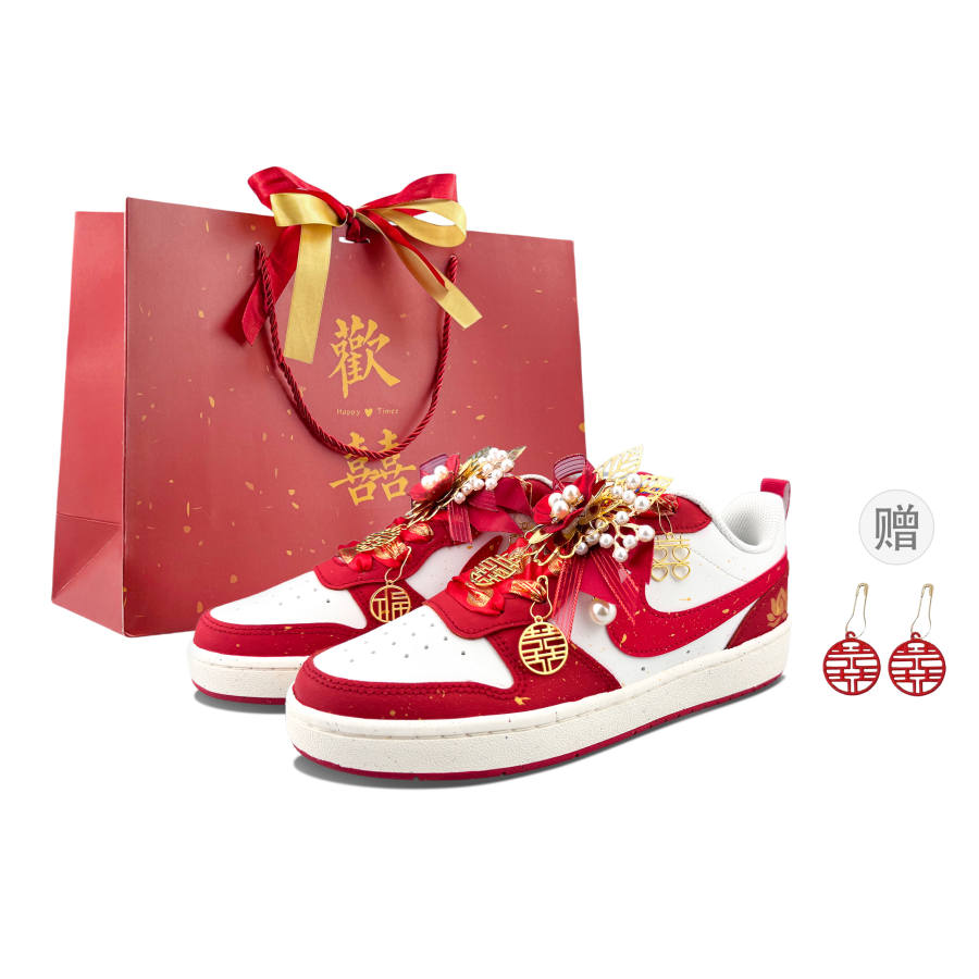 Nike Nike Court Borough Cushioning Abrasion Resistant Low top Skateboard Shoes Women's Red